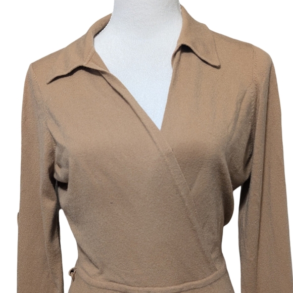 PAIGE Carmen Sweater Dress Size Large Camel Tan - Picture 7 of 15
